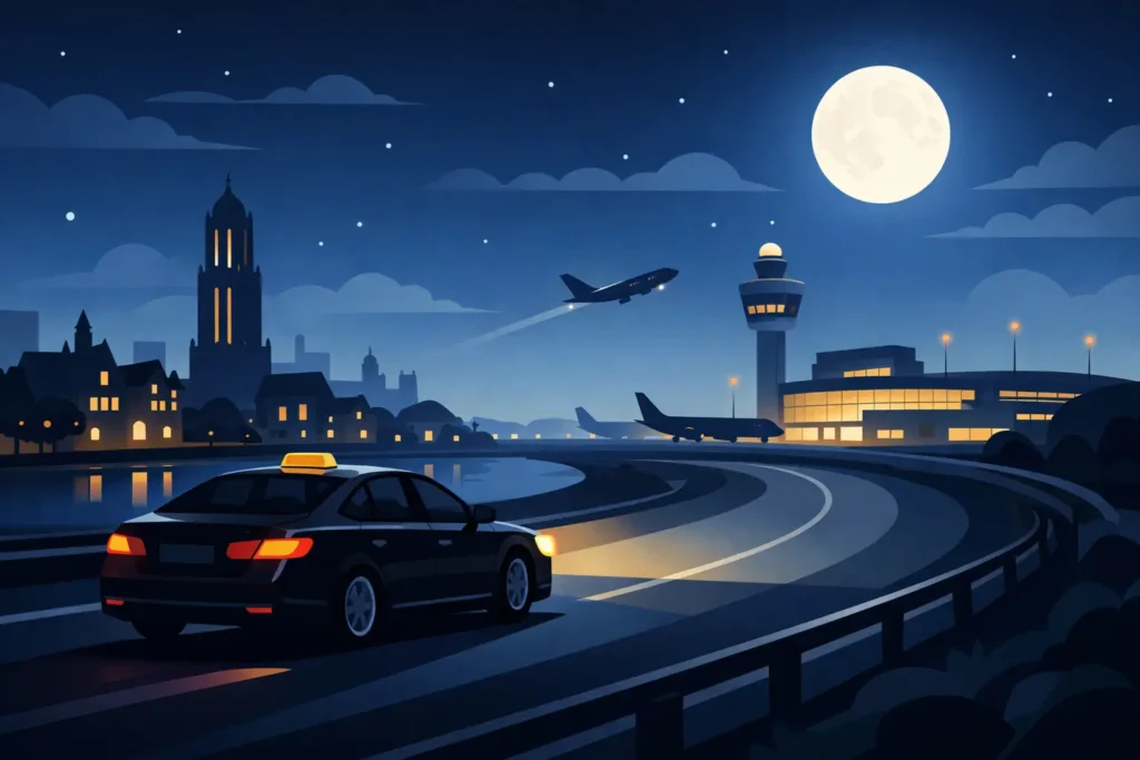 Nacht taxi naar Schiphol vanuit Utrecht