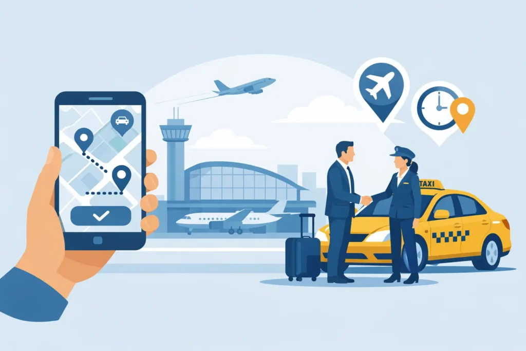Hoe werkt taxireservering luchthaven precies?