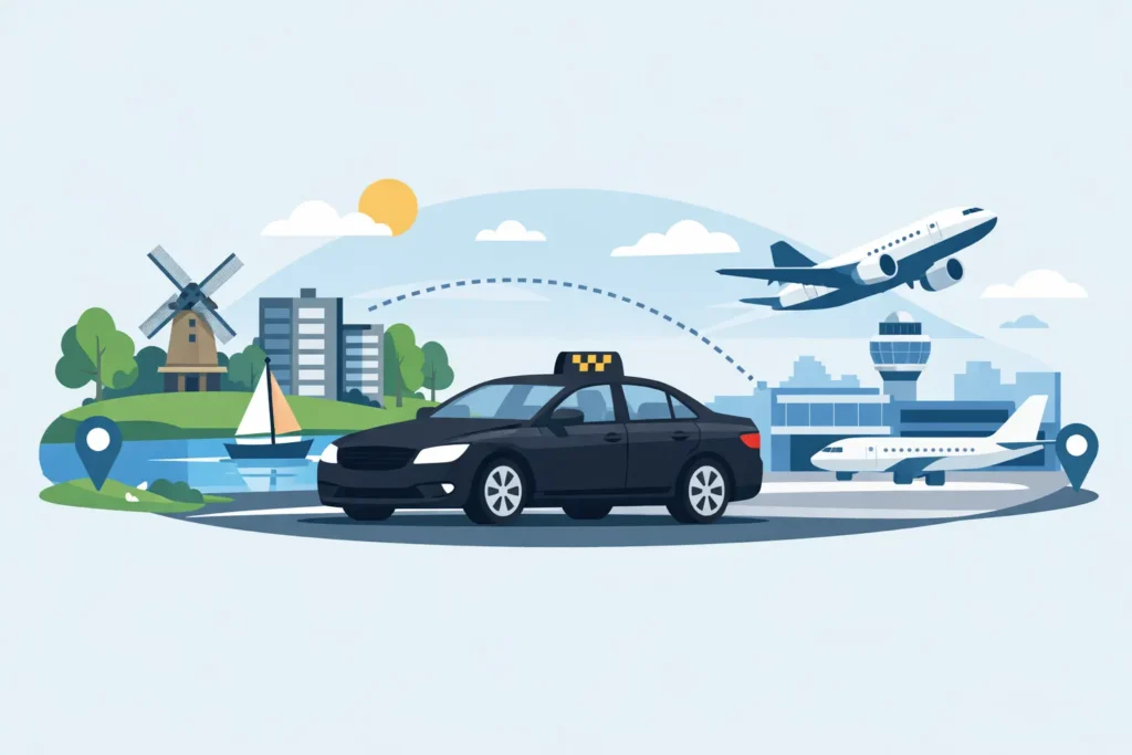 Taxi Nieuwegein Schiphol met vaste prijs