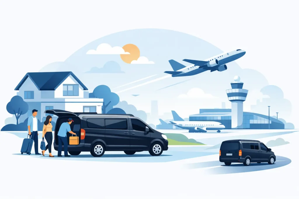 Taxi van huis naar Schiphol zonder stress