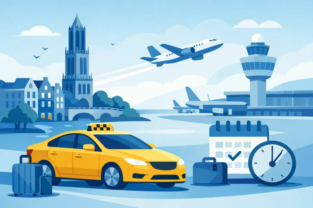 Taxi Utrecht Schiphol vroegboeking geeft zekerheid