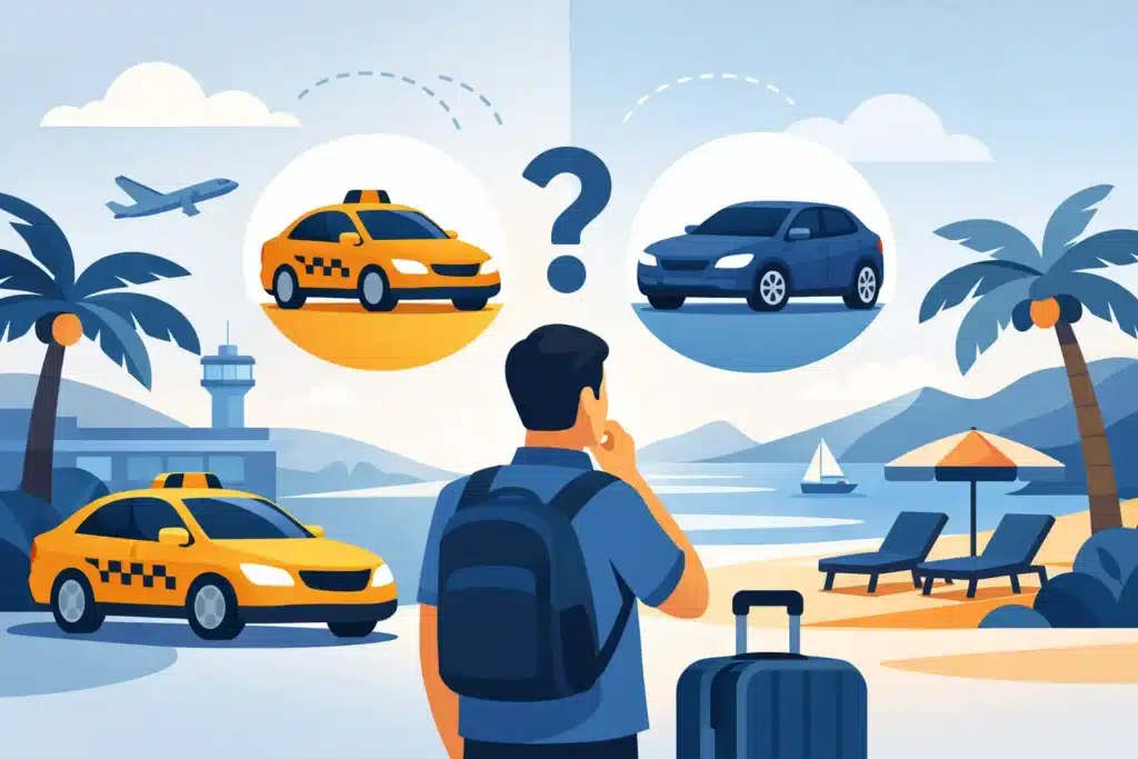 Taxi of huurauto op vakantie: wat kiest u?