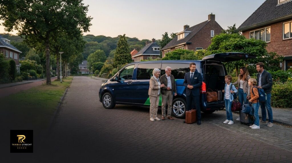 Met een 8 persoons taxibusje vanuit De Bilt op familie-uitje