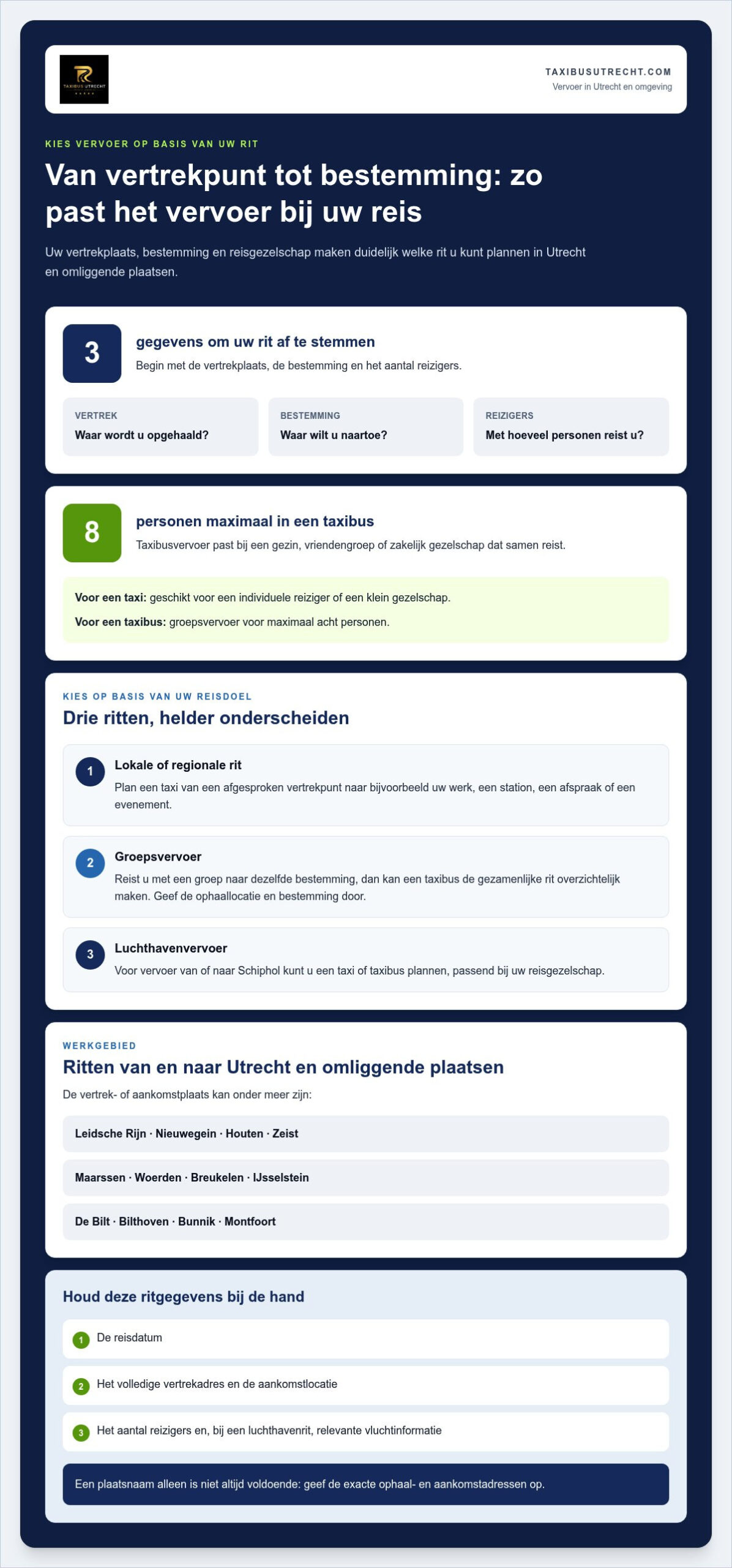Taxi regio Utrecht: comfortabel vervoer in Utrecht en omgeving