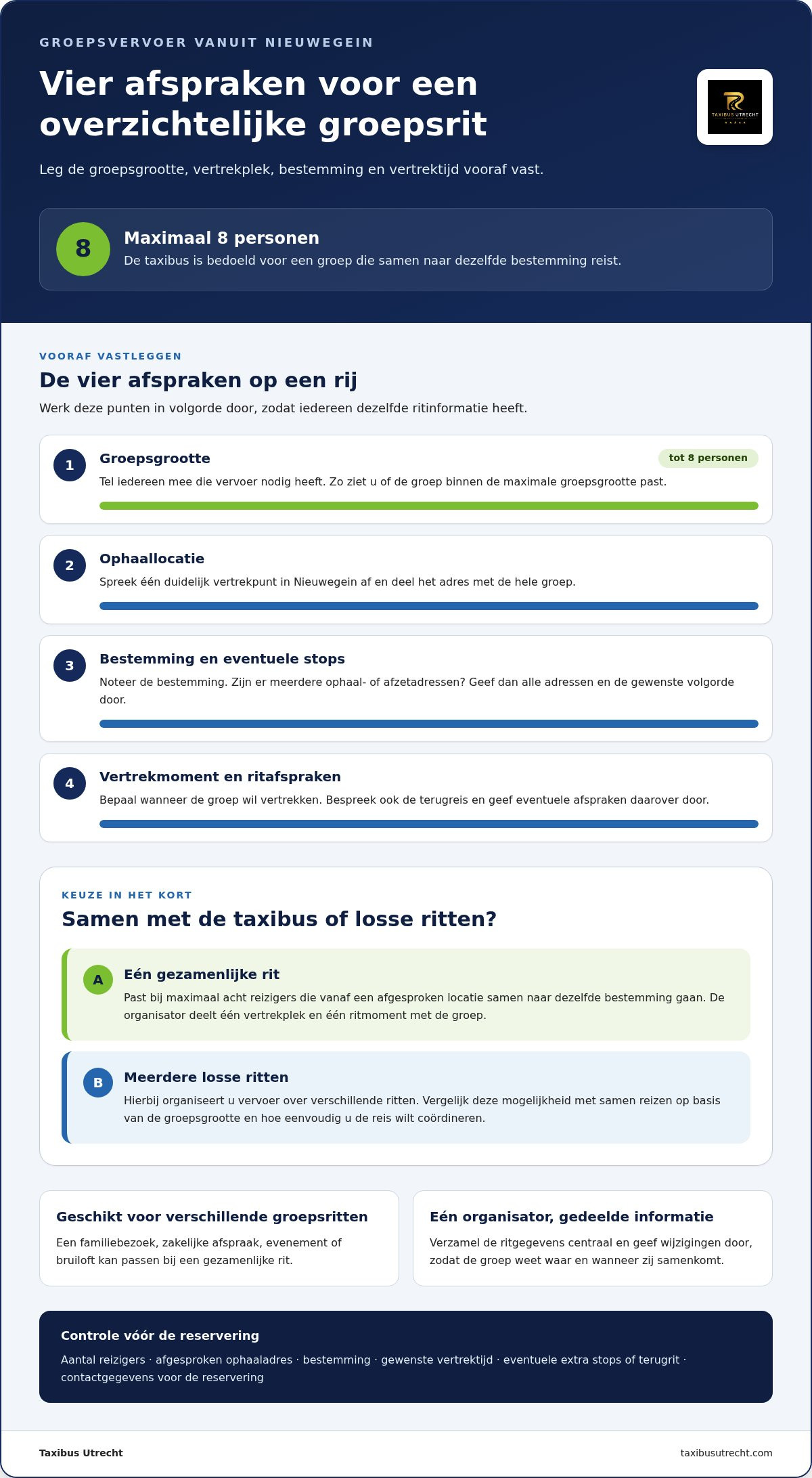 Taxibus Nieuwegein voor groepsvervoer: zo regel je een ontspannen rit