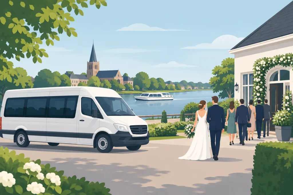 Groepsvervoer trouwlocatie aan de Vecht in Maarssen