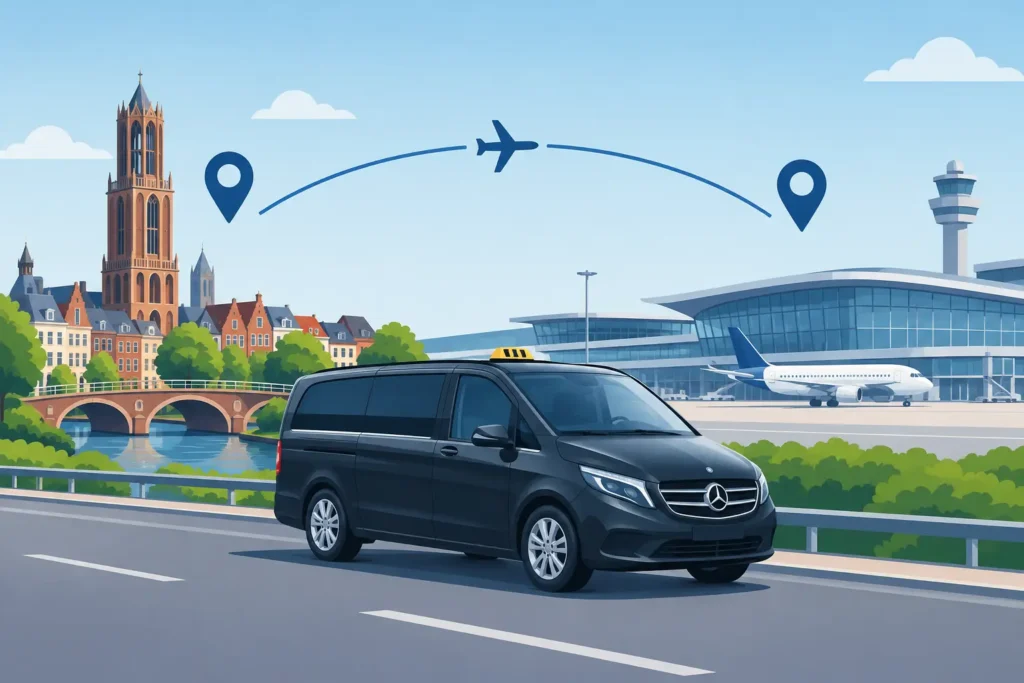 Kosten taxibus Düsseldorf Airport vanaf Utrecht