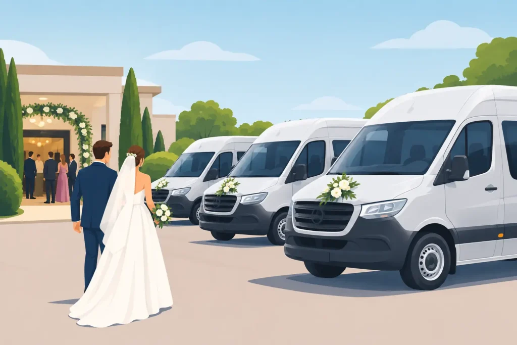 Meerdere taxibussen huren voor huwelijksfeest