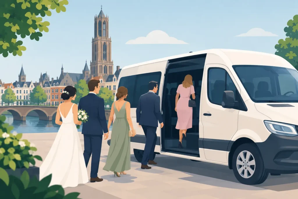 Shuttleservice voor bruiloftsgasten in Utrecht