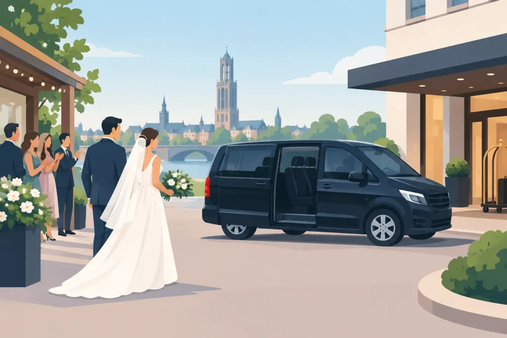 Taxibus van trouwfeest regio Utrecht naar hotel